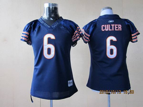 Bears #6 Jay Culter Blue Women's Field Flirt Stitched NFL Jersey